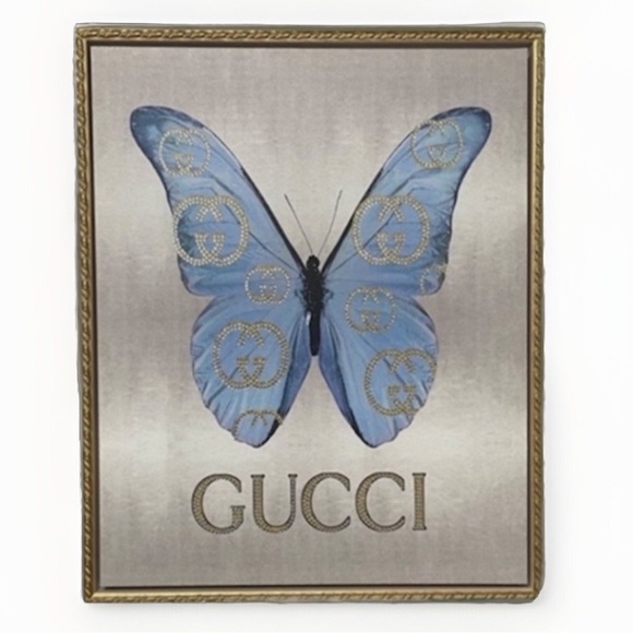 Unbranded Other - Unbranded Gucci Butterfly Framed Canvas Wall Art NWOT